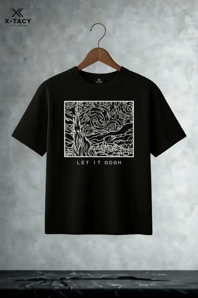 [XT-0674] Xtacy Tshirt- Black -(Let it Gogh) - Premium Cotton Tshirt (S, Men's).webp